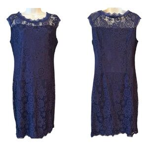 Elegant Lace Dress in Navy, Size XL, GUC